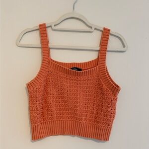 Lulu's Terracotta Knit Crop Top